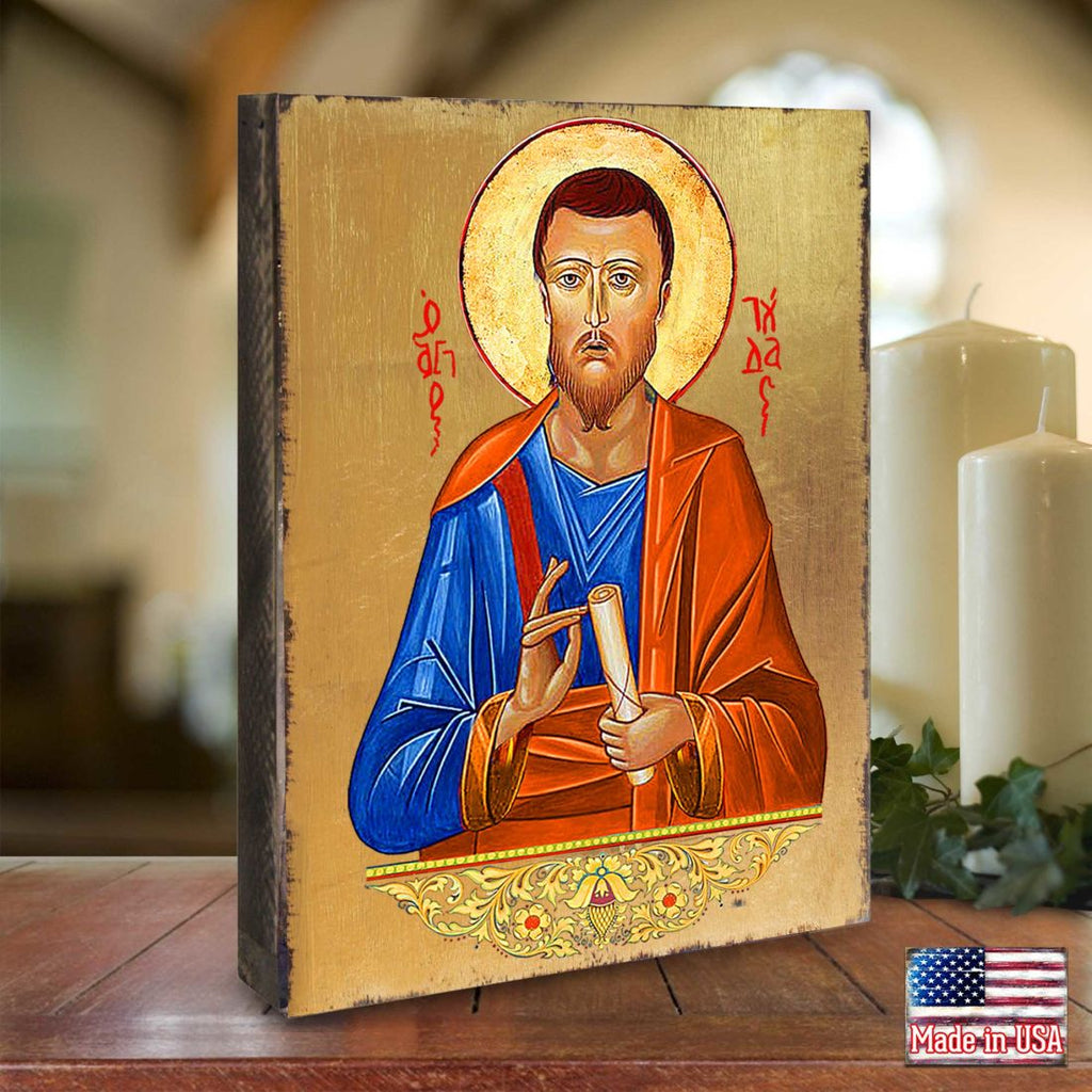 Saint Jude Wooden Gold Plated Religious Christian Sacred Icon - Inspirational Icon Decor - 85036