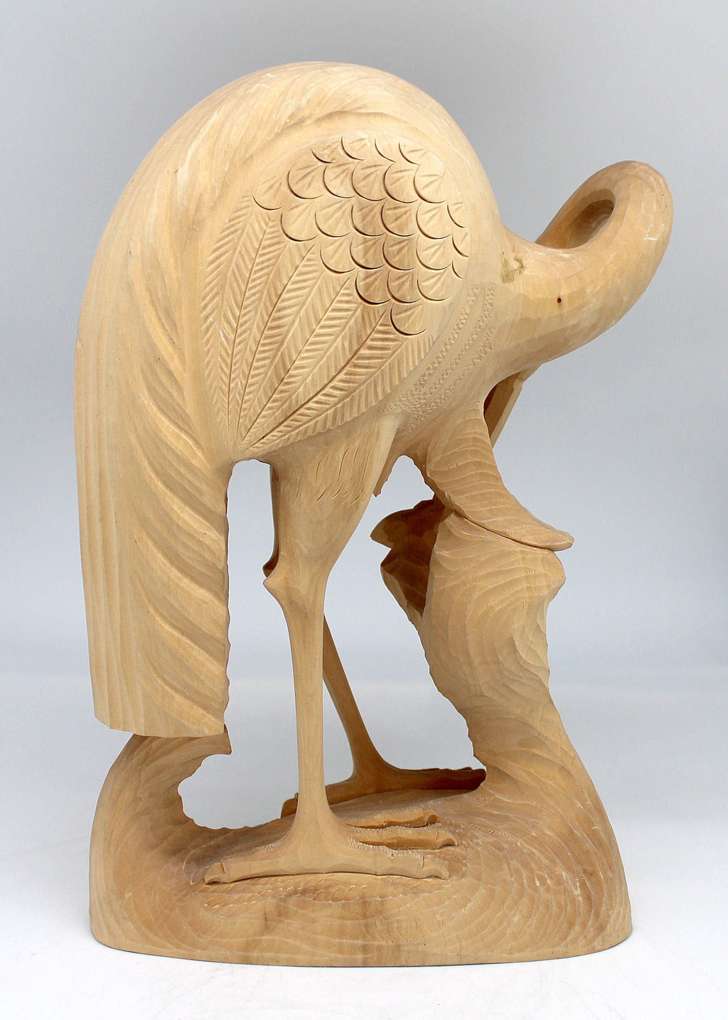 One-of-a-Kind Heron with Fish Wood Carved Figurine 11
