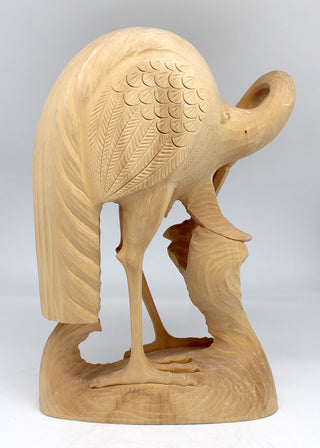 One-of-a-Kind Heron with Fish Wood Carved Figurine 11