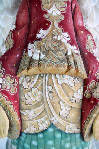 One-of-a-Kind Angel Hand-Painted WOODCARVED Hand Painted Figurine 23