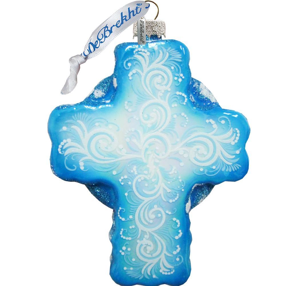 Glass LED Lighted Cross Glass Ornament Blank #C70804-LED
