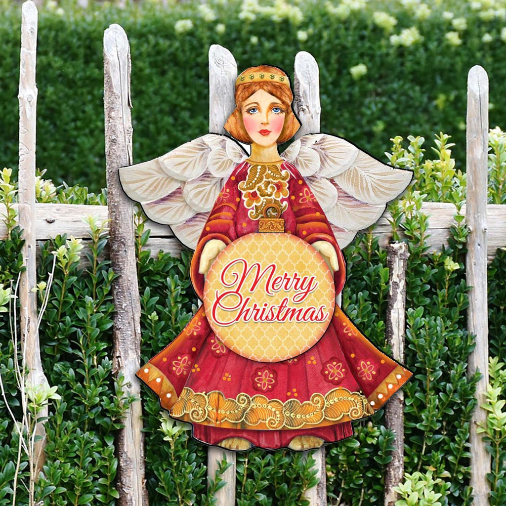 Merry Christmas Angel Nativity Outdoor Decor Large Ornament by G. DeBrekht - Nativity Holiday Decor - 8152722M-MC