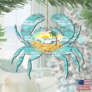 Crab Wooden Ornaments by G. DeBrekht - Coastal Holiday Decor - 8198511