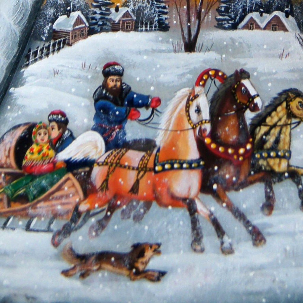 Old World Santa Sleigh Ride Hand-Painted WOODCARVED Masterpiece by G. DeBrekht - Christmas Decor - 28214523 *** PRE-ORDER - Handmade Just for You! ***