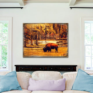 Bison Art Wooden Wall Art by Nature Wonders - Nature Wildlife Decor - 95293B