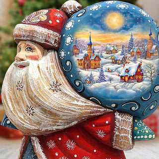Christmas Night Sack Santa Hand-Painted WOODCARVED Masterpiece by G. DeBrekht - Christmas Decor - 8204015 *** PRE-ORDER - Handmade Just for You! ***