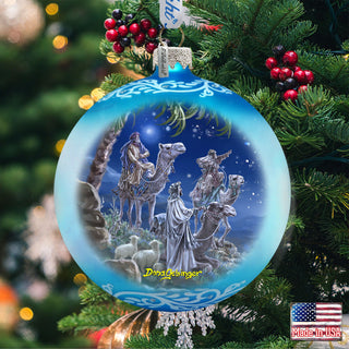 Let Us Adore Him Glass Ornament by D. Gelsinger - Nativity Holiday Decor - 71159-1839