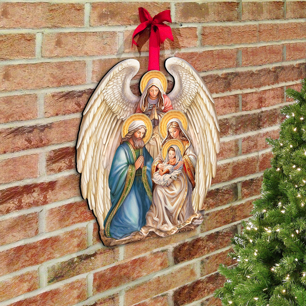 Nativity with Angel Holiday Door Decor by G. Debrekht - Christmas Decor - 8611056H