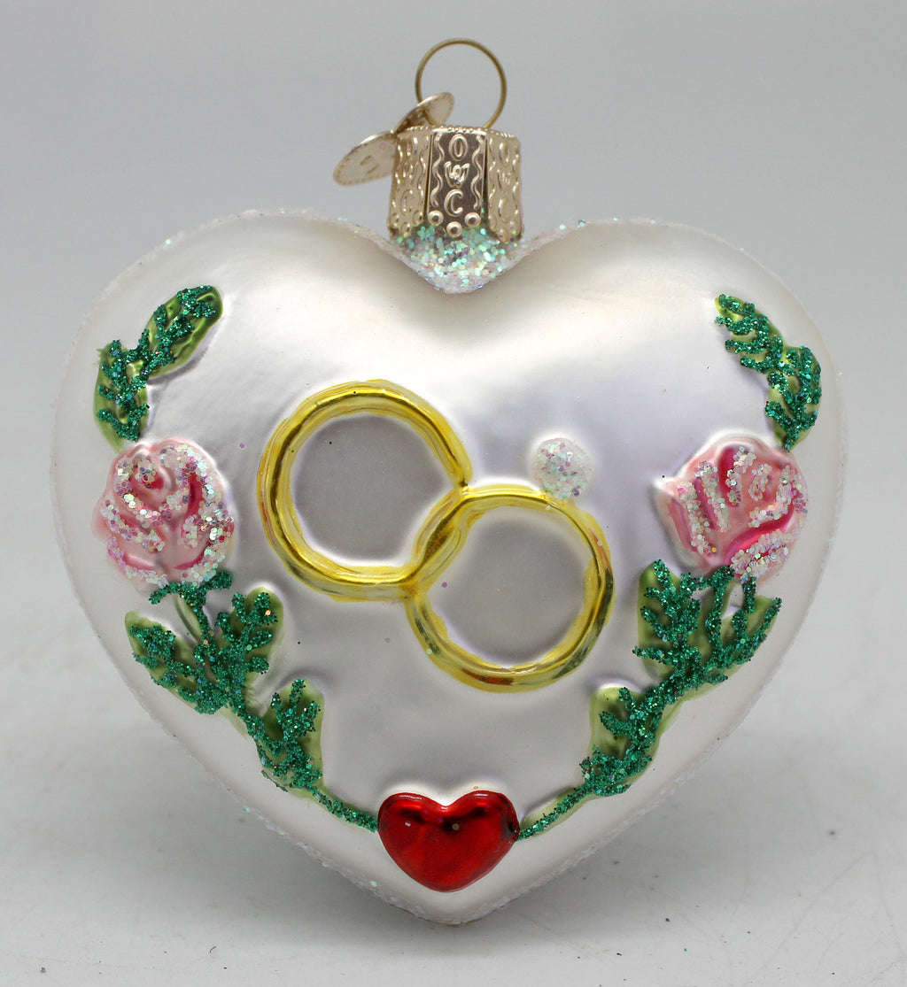 Wedding Ornaments Set of 6 Engagement - Unique Gift Made from Fabric Hand-Embroidered One-of-a-Kind Gift Set by GDeBrekht