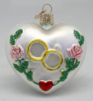 Wedding Ornaments Set of 6 Engagement - Unique Gift Made from Fabric Hand-Embroidered One-of-a-Kind Gift Set by GDeBrekht