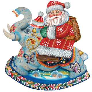 Santa On Elephant Christmas Door Decor by G. DeBrekht - Christmas Santa Snowman Decor - 8111380H
