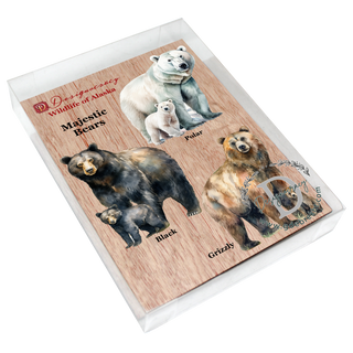 Alaskan Bears Eco Wood Ornaments Set of 3 by G. Debrekht - Wildlife Holiday Decor - 8091320S3