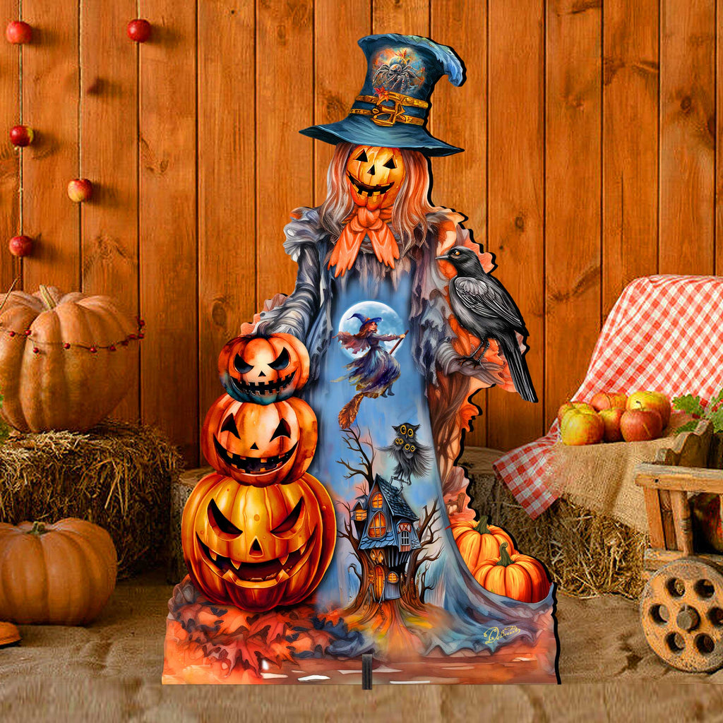 Halloween Pumpkin Scarecrow Freestanding Decor - Halloween Garden Decor by G. Debrekht - Halloween Decor- 8652796F