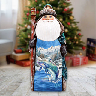 Whale's Melody Santa Hand-Painted WOODCARVED Masterpiece Figurine by G. DeBrekht - Christmas Decor - 8201019