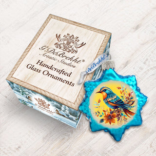 Blue Sparrow Mercury Glass Ornaments by G. Debrekht - Wildlife Holiday Decor - 776007