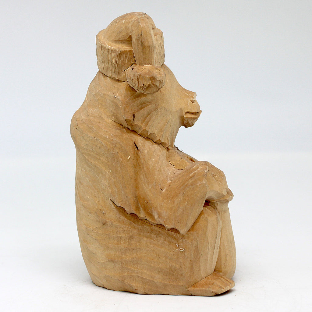 One-of-a-Kind The Bear with Hat Wood Carved Figurine 5.5