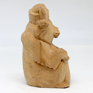 One-of-a-Kind The Bear with Hat Wood Carved Figurine 5.5