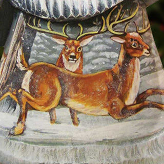 Santa Playful Elks Hand-Painted WOODCARVED Masterpiece by G. DeBrekht - Wildlife Holiday Decor - 8215674 *** PRE-ORDER - Handmade Just for You! ***
