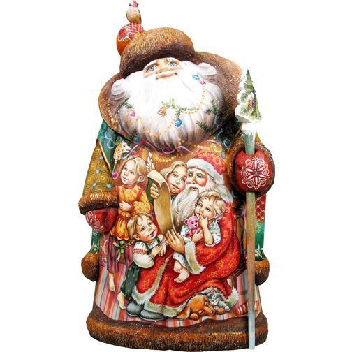 A night to remember Santa, Hand-Painted WOODCARVED Figurine L291311 by G. DeBrekht - SPECIAL ORDER *** PRE-ORDER - Handmade Just for You! ***