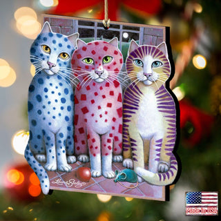 Board Meeting Wooden Ornaments Pets by Laura Seeley - Pets Dog and Cats Decor - 8512051-LS