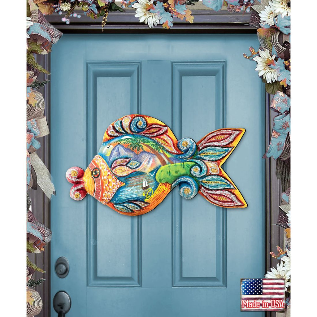 Paradise Fish Beach House Door Decor by G. DeBrekht - Coastal Holiday Decor - 8126161H