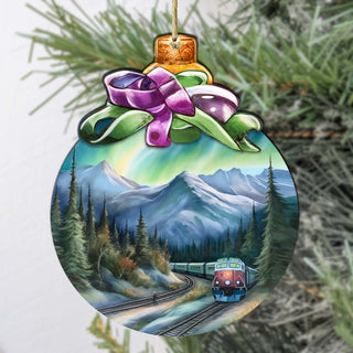 Mountain Glow Express Wooden Ornaments by G.Debrekht - Wildlife Holiday Decor - 870016
