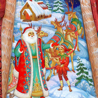 Christmas Courier Santa Hand-Painted WOODCARVED Masterpiece by G. DeBrekht - Christmas Decor - 2102311