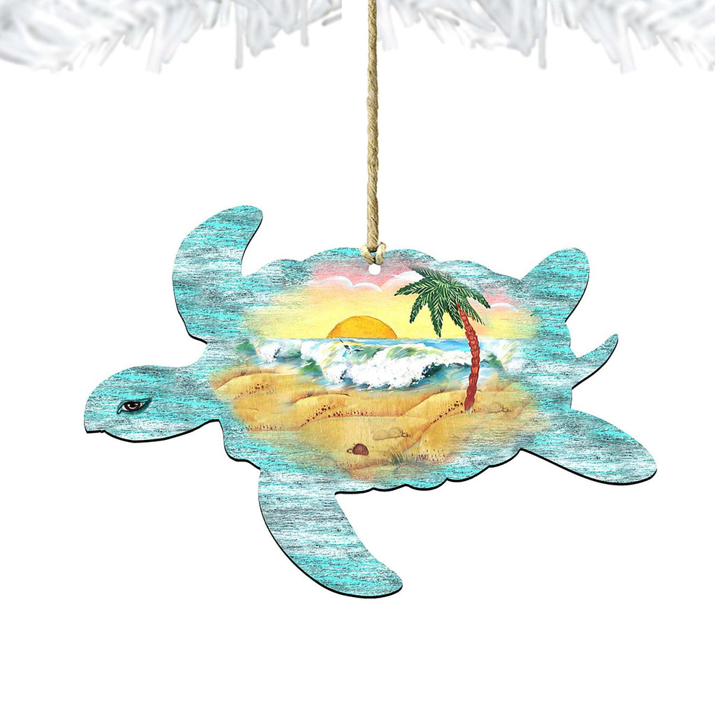 Turtle Wooden Ornaments by G. DeBrekht - Coastal Holiday Decor - 8198518