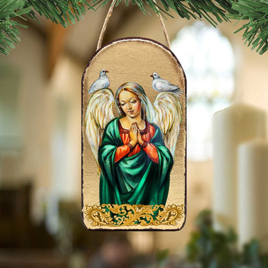Angel with Dove Religious Christian Sacred Icon Ornament - Inspirational Icon Decor - 87026
