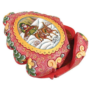Wrapped Wishes Surprise Box - Sleigh Ride Santa Christmas Box by G. Debrekht Reserved - Hand-painted and Handmade in the USA