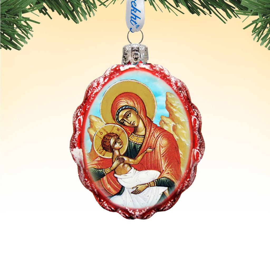 Virgin Mary with Jesus Mercury Glass Ornament by G. DeBrekht - Nativity Holiday Decor - 772013