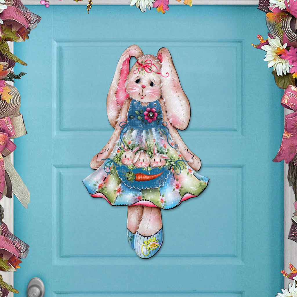 Pocketful of Bunnies Easter Door Decor by Jamie Mills-Price - Easter Spring Decor - 8457705H-MP