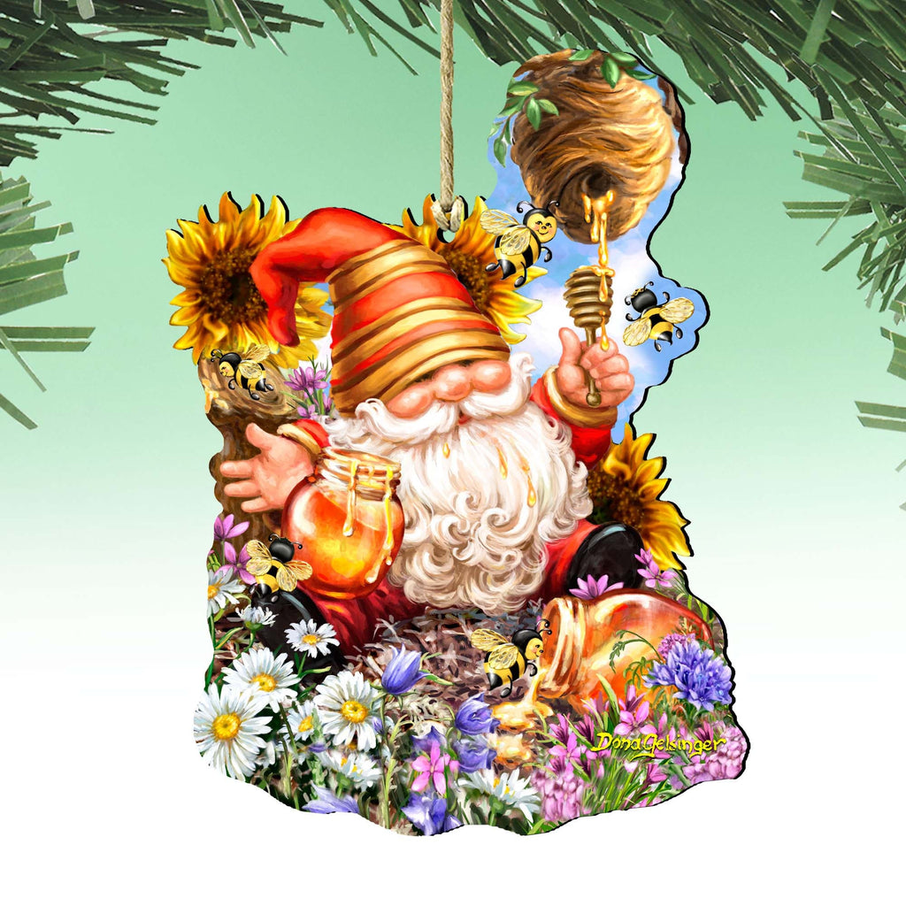 Honeycomb Gnome Dwarf Wooden Ornaments by Gelsinger - Easter Spring Decor - 8461061-DG