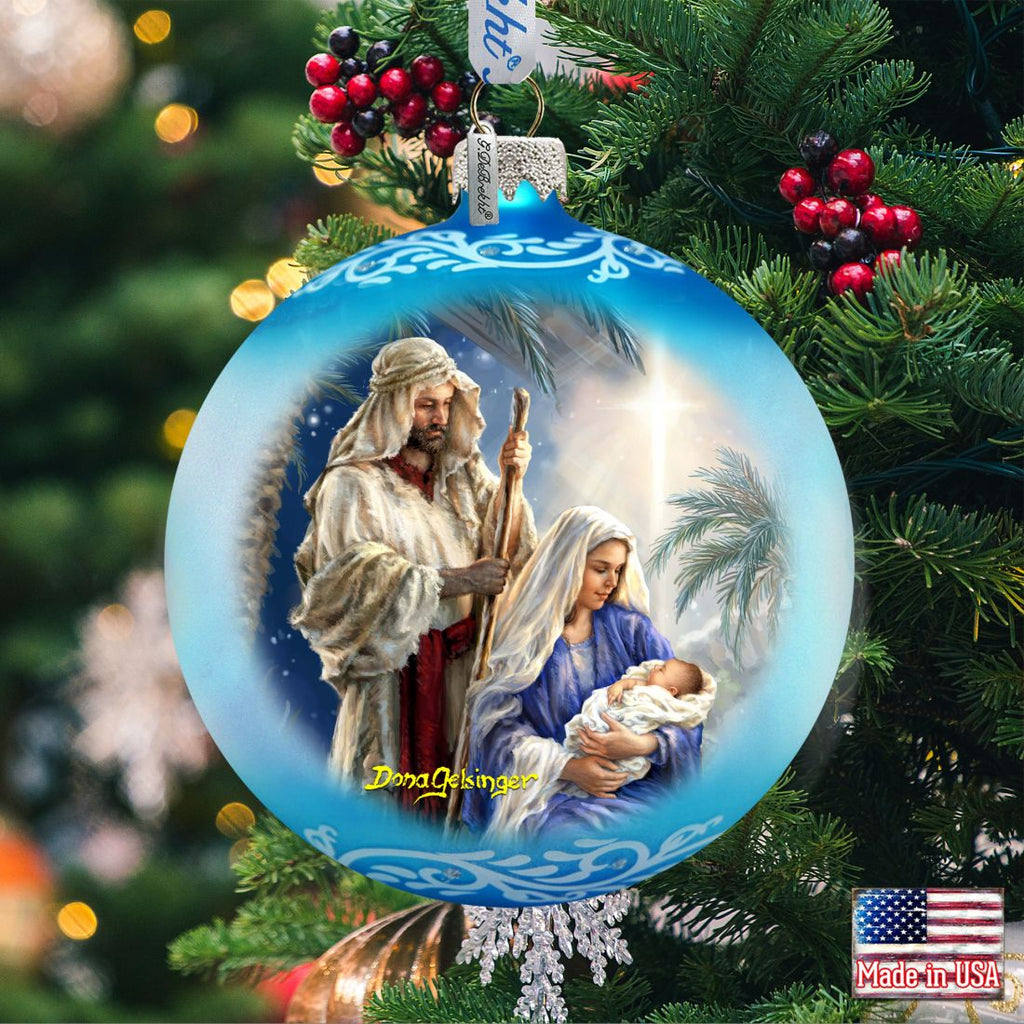 Holy Night Glass Ornament by D. Gelsinger - Nativity Holiday Decor - 71152-1618