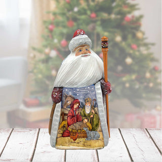 The Good Shepherd's Birth Hand-Painted WOODCARVED Masterpiece by G. DeBrekht - Nativity Holiday Decor - 8209016