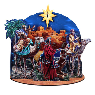 Three Kings Journey Decorative Village Eco Wood Set by D. Gelsinger - Nativity Holiday Decor - 852768