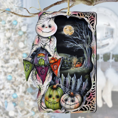 Night of the Pumpkins Wooden Ornaments by Jamie Mills-Price Halloween Decor - 8611078-MP