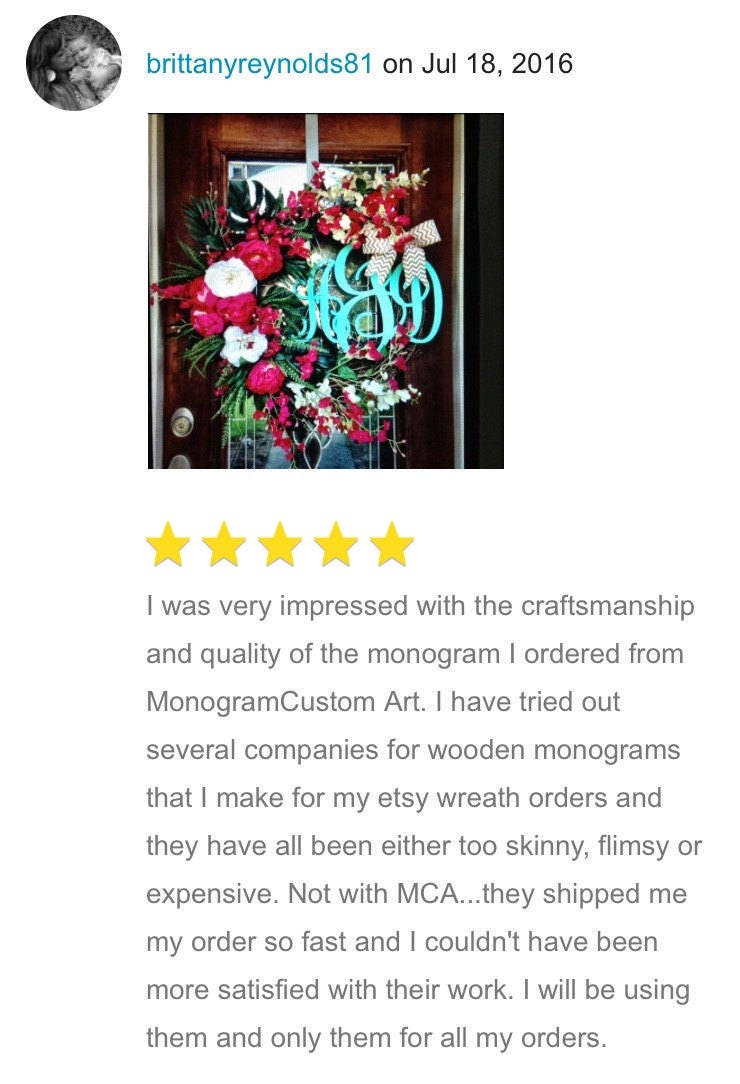 SALE Personalized WOODEN MONOGRAM - Wood Letters - Unpainted Wooden Monogram 10 - 36