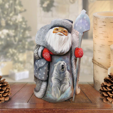Polar Bear Family Santa Hand-Painted WOODCARVED Masterpiece by G. DeBrekht - Wildlife Holiday Decor - 2821454 *** PRE-ORDER - Handmade Just for You! ***
