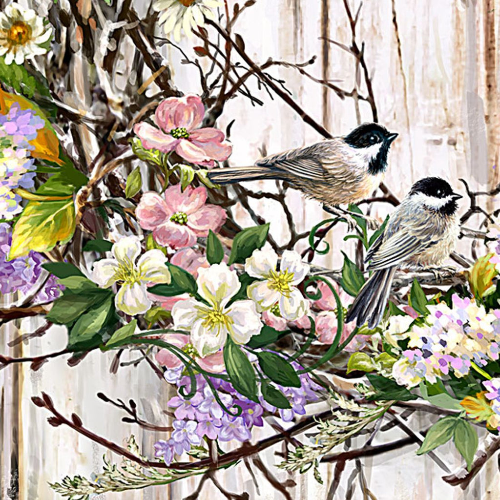 Spring Wreath Wooden Wall Art by D. Gelsinger - Easter Spring Decor - 95608B-1712