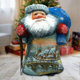 Frosted Village Santa Hand-Painted WOODCARVED Masterpiece by G. DeBrekht - Christmas Decor - 2821706