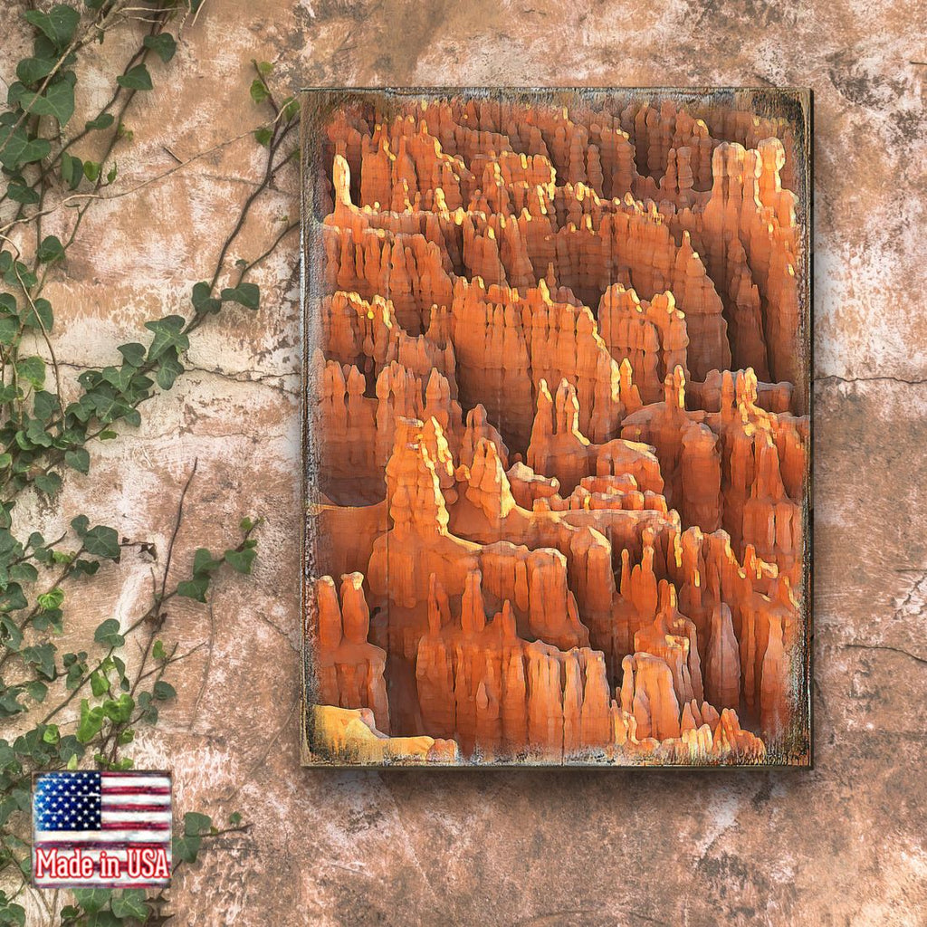 Rocky Mountain Side Wooden Wall Art by Nature Wonders - Nature Wildlife Decor - 95285B