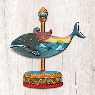 Carousel Whale Holiday Outdoor Decor Large Ornament by G. DeBrekht - Carousel Holiday Decor - 8114037M