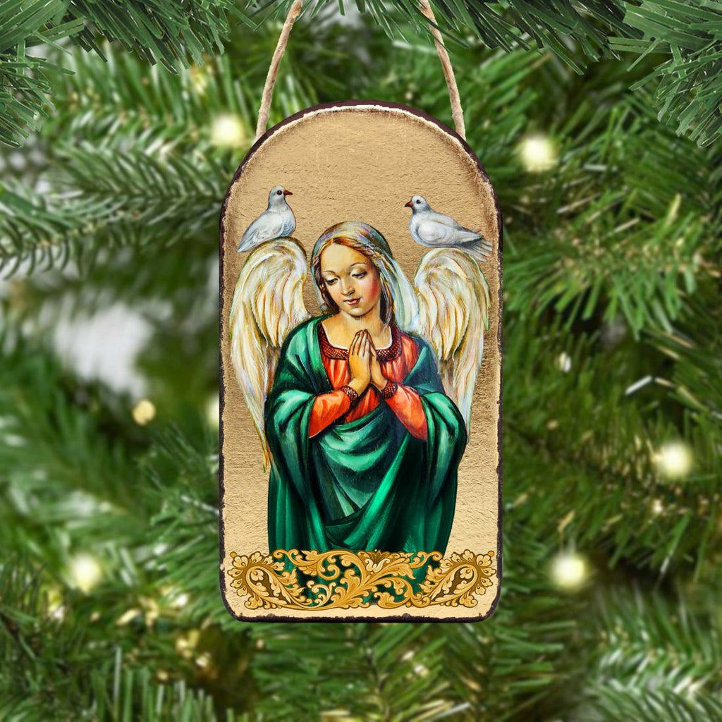 Angel with Dove Religious Christian Sacred Icon Ornament - Inspirational Icon Decor - 87026