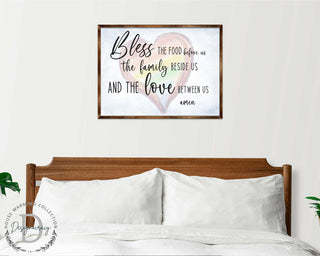 Bless the Food Before Us - Wooden Kitchen Blessing - Verse Wall Decor - Contemporary Decor - Script Wall Art - Meal Prayer Sign - 310333