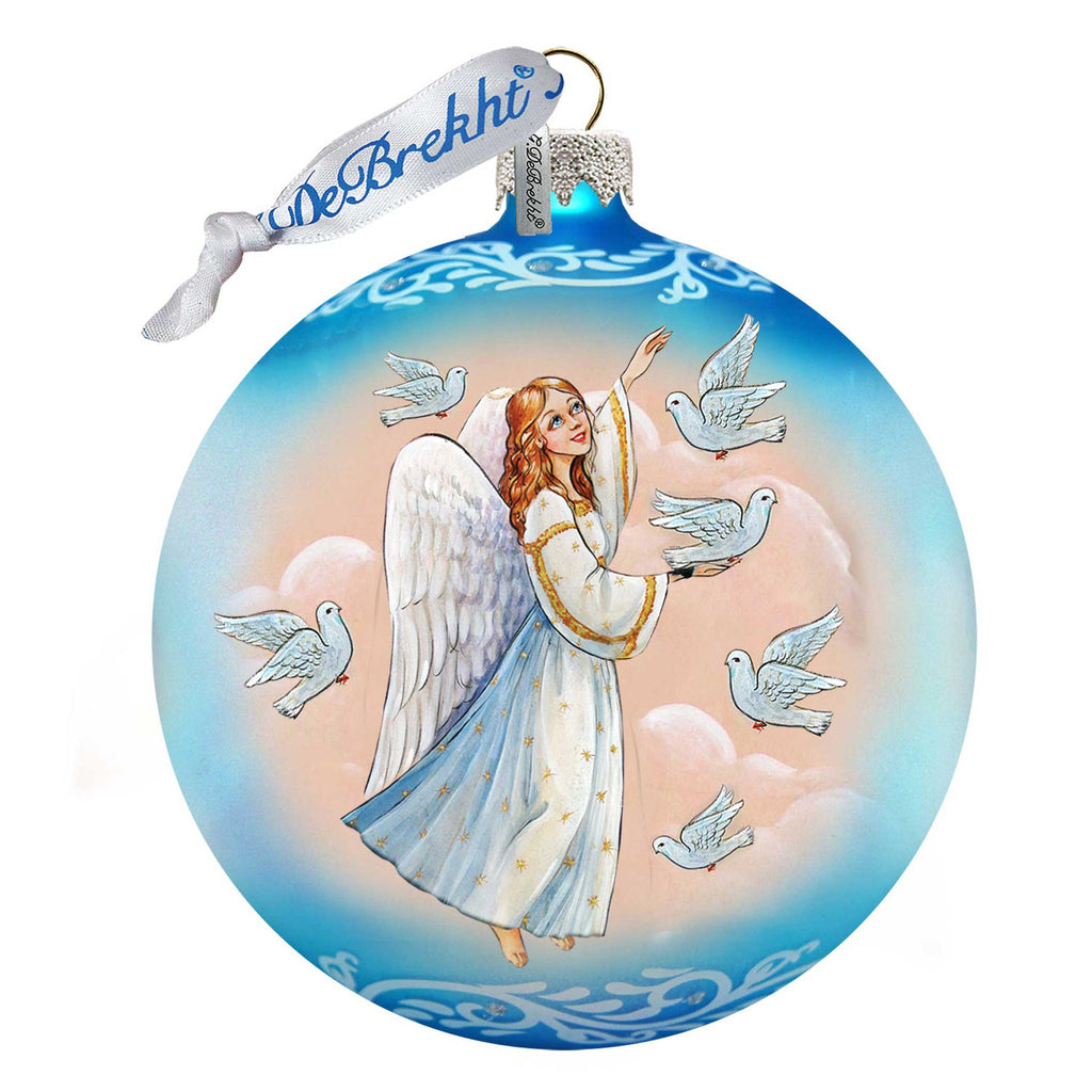 Serenity Angel Glass Ornament by G. DeBrekht - Nativity Holiday Decor - 73366