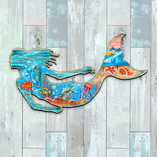 Rustic Mermaid Door Decor by G. DeBrekht - Coastal Holiday Decor - 81985142H