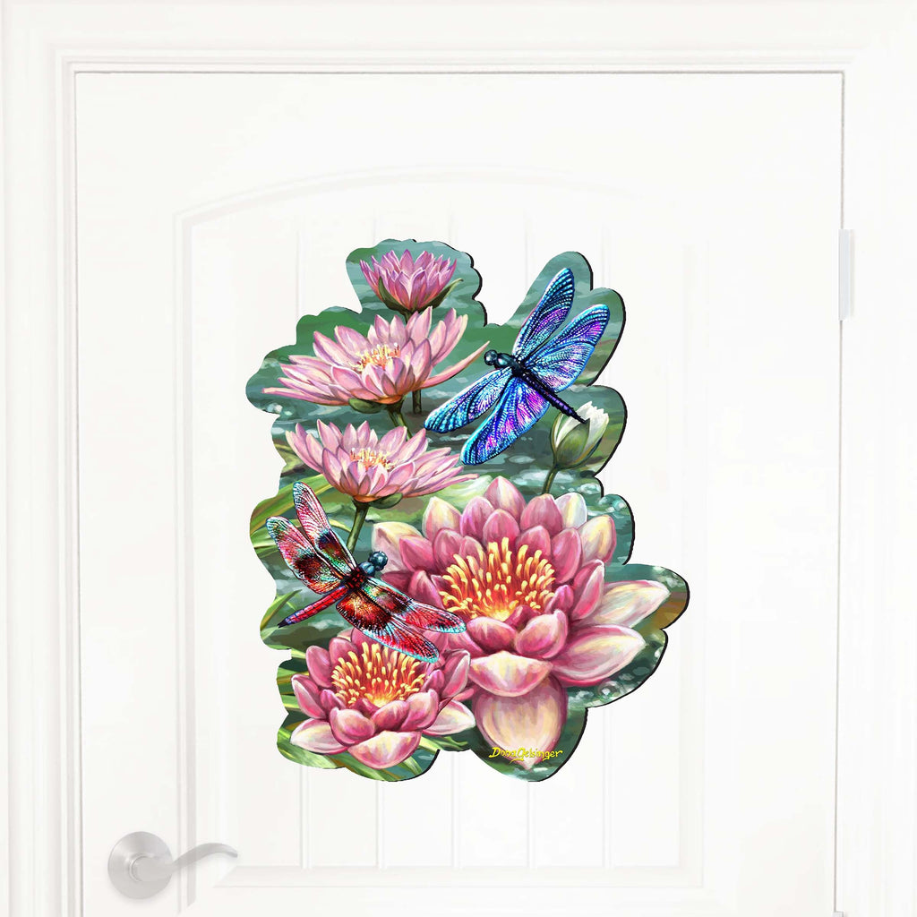 Dragonflies and Water Lilies Wildlife Wall Decor - D. Gelsinger - Wildlife Holiday Decor - 8461065H-DG