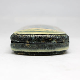 Handpainted One-of-a-Kind Papier Mache Lacquered Miniature Box 2.5 x 6 x 1