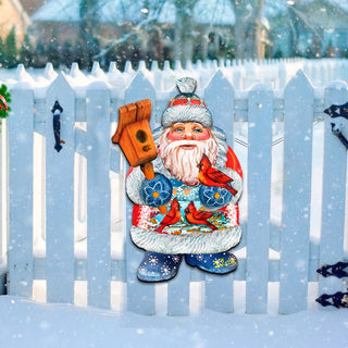 Holiday Bird Christmas Door Decor by G. DeBrekht - Christmas Santa Snowman Decor - 8118023H